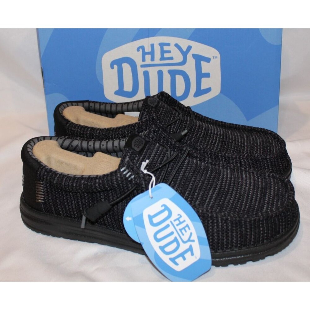 Hey Dude‎ Men's Wally Mix Sox Meteorite Casual Loafer Sneakers Black